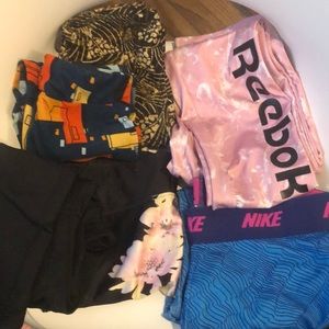 Leggings multi brand Reebok Nike custom made and athletic.. gently used
